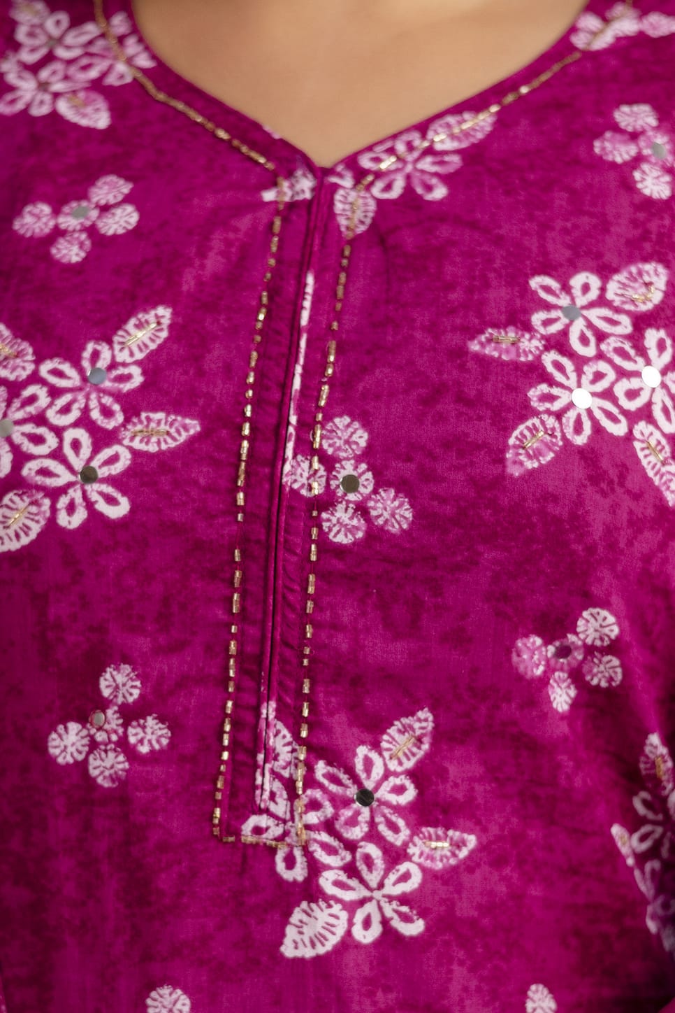 Indigo Blue Pure Cotton Suit Set with White Block Print & Dupatta