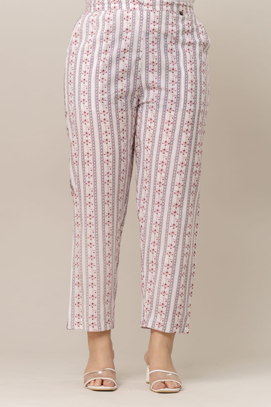 Muted Pink & White Hand-Block Printed Cotton Suit Set with Dupatta