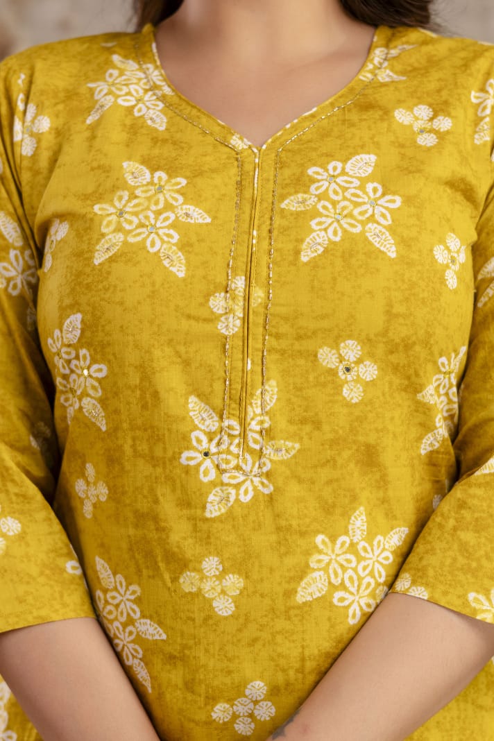 Indigo Blue Pure Cotton Suit Set with White Block Print & Dupatta