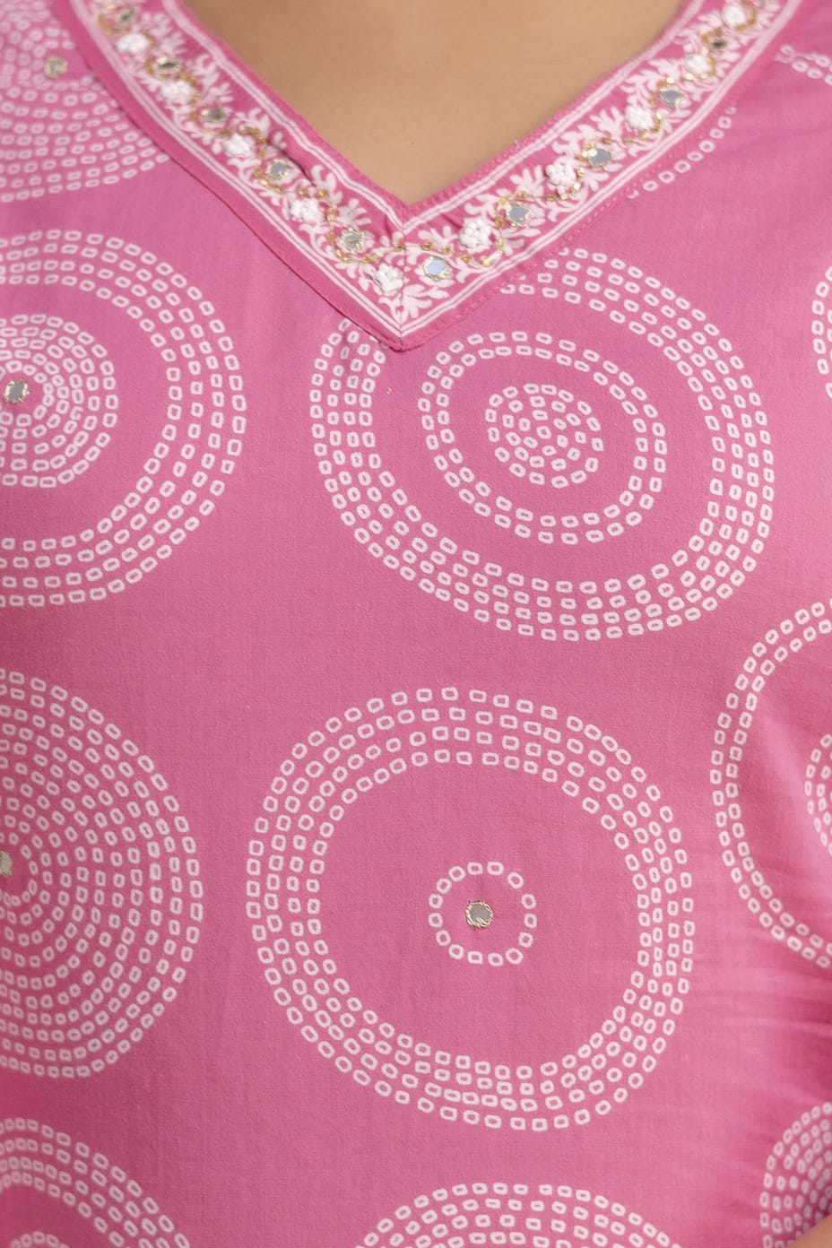 Purple Pure Cotton Suit Set with White Shibori Print