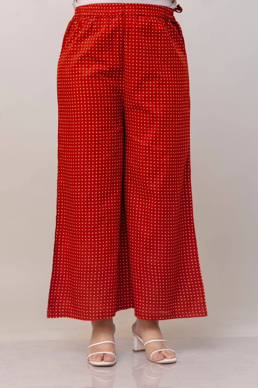 Red and Black Angrakha-Style Printed Kurta Set